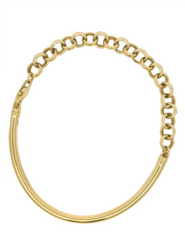 Złota efektowna bransoletka półsztywna łańcuszkowa