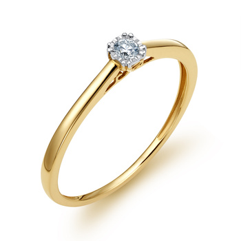 Pierścionek zaręczynowy z brylantem 0,06ct