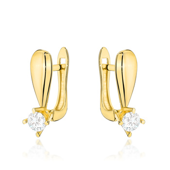 Złote kolczyki z cyrkonią
