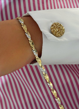 Złota bransoletka dwukolorowa