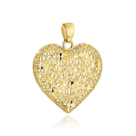 Złota zawieszka ażurowe serce