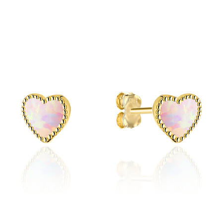 Kolczyki serduszka z ,,Różowym Opalitem"