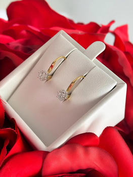 Złote kolczyki z diamentami