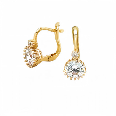 Złote kolczyki z cyrkoniami 