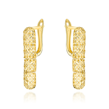 Złote kolczyki z ażurowym wzorem