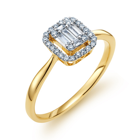 Pierścionek zaręczynowy z diamentami 0,34ct