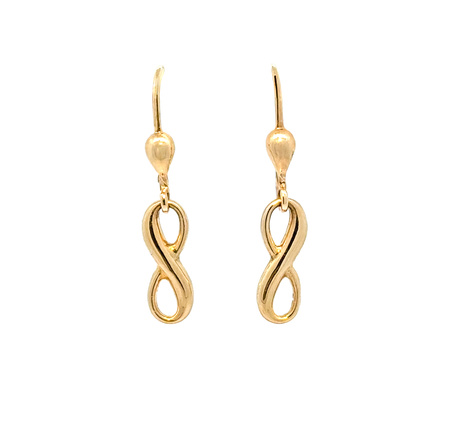 Kolczyki złote nieskończoność