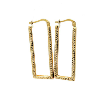 Kolczyki złote prostokątne długie