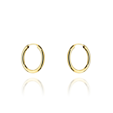 Złote klasyczne kolczyki kółka