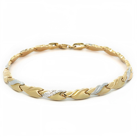 Złota bransoletka dwukolorowa