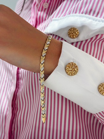 Bransoletka dwukolorowa diamentowana