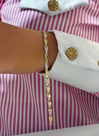 Złota bransoletka dwukolorowa