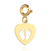 Złota zawieszka serduszko z dziecięcymi stópkami