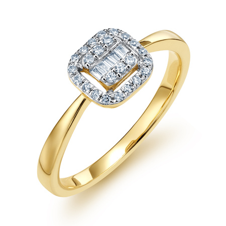 Pierścionek zaręczynowy z diamentami 0,12ct