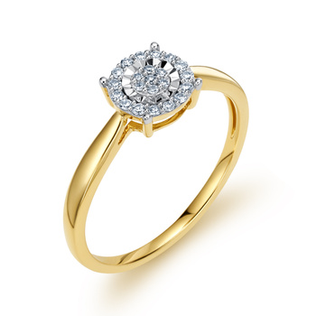 Pierścionek zaręczynowy z diamentami 0,11ct