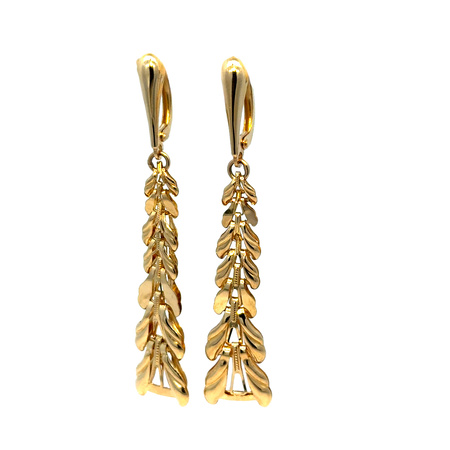 Złote kolczyki długie efektowne