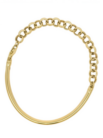 Złota efektowna bransoletka półsztywna łańcuszkowa 