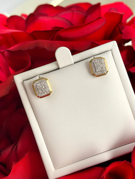 Złote kolczyki z diamentami