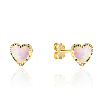 Kolczyki serduszka z ,,Różowym Opalitem"