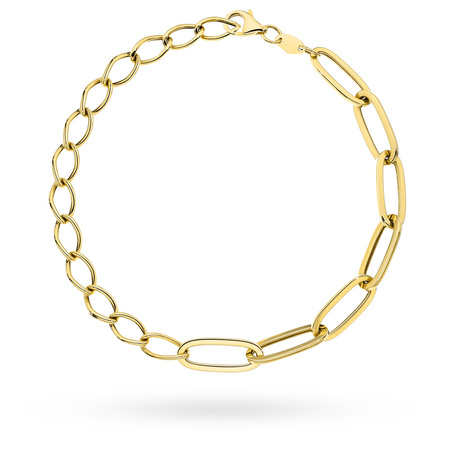 Złota bransoletka z przeplatanymi ogniwami