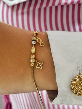 Złota bransoletka z koralikami