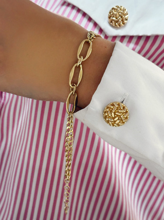 Złota bransoletka z owalnymi ogniwami