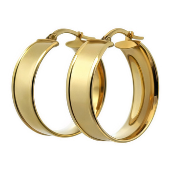 Złote kolczyki szerokie koła