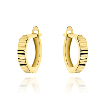 Złote kolczyki półokrągłe koła