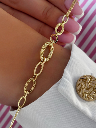 Złota bransoletka z ażurowymi ogniwkami 