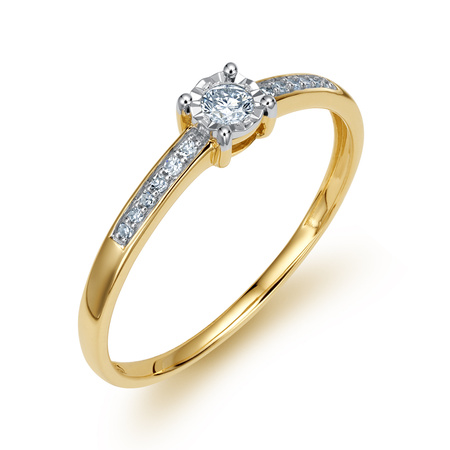 Pierścionek zaręczynowy z diamentami 0,12ct