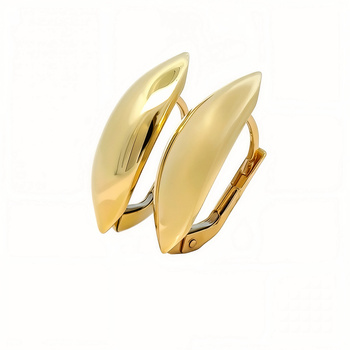 Złote kolczyki liść