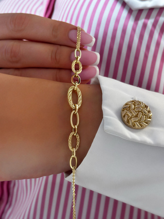 Złota bransoletka z ażurowymi ogniwkami 