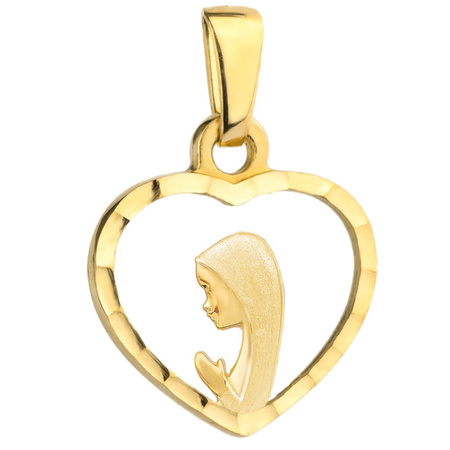 Złota zawieszka z wizerunkiem Matki Boskiej