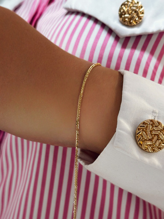 Złota bransoletka o splocie lisi ogon