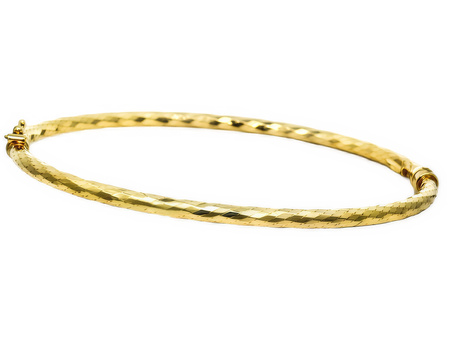 Złota bransoletka sztywna diamentowana