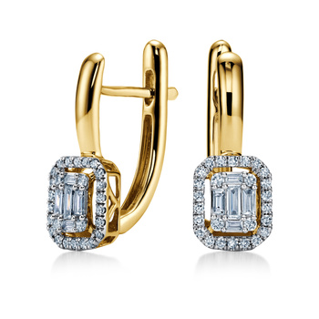 Złote kolczyki z diamentami