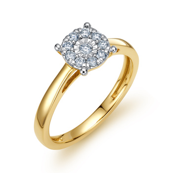 Pierścionek zaręczynowy z brylantami 0,18ct