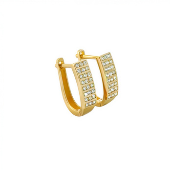 Złote kolczyki z cyrkoniami 