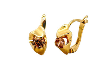 Złote kolczyki z cyrkonią 