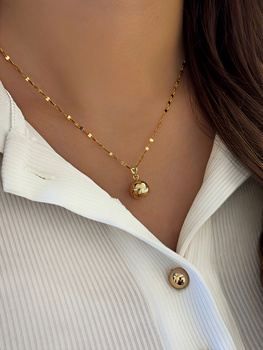 Złota zawieszka kula diamentowana