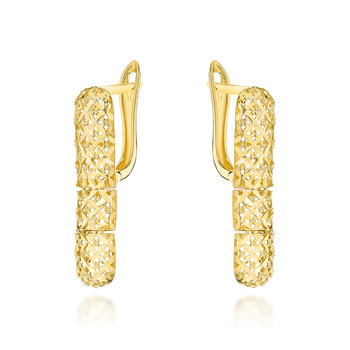 Złote kolczyki z ażurowym wzorem