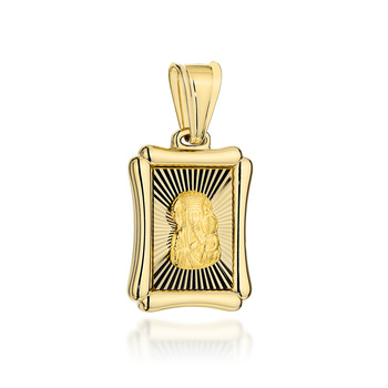 Złoty medalik z wizerunkiem Matki Boskiej Częstochowskiej