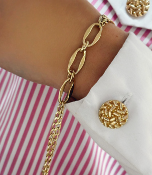 Złota bransoletka z owalnymi ogniwami