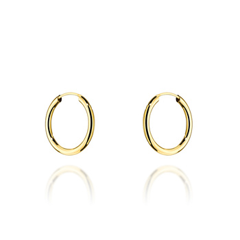 Złote klasyczne kolczyki kółka