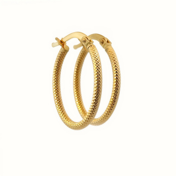 Złote owalne kolczyki