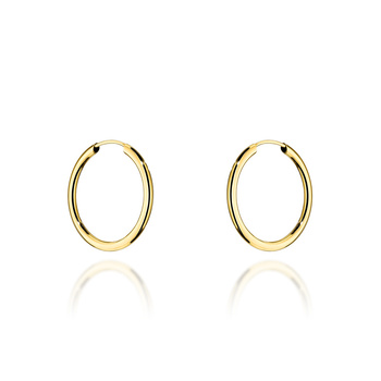 Złote klasyczne kolczyki kółka