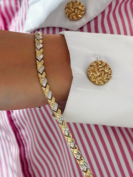 Bransoletka dwukolorowa diamentowana