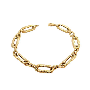 Złota bransoletka z diamentowymi ogniwami