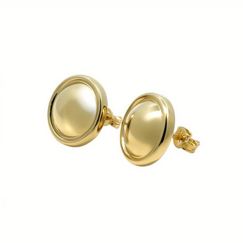Złote kolczyki wypukła kula