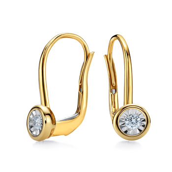 Złote kolczyki z brylantami